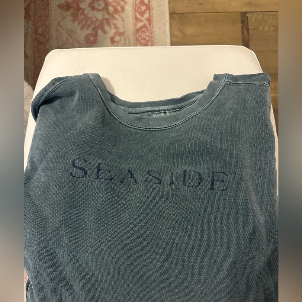 Unisex Comfort Colors Seaside Crewneck Sweatshirt in Washed Teal - Picture 2 of 6